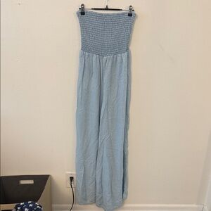 Vince Camuto Women's Light Blue Strapless Jumpsuit